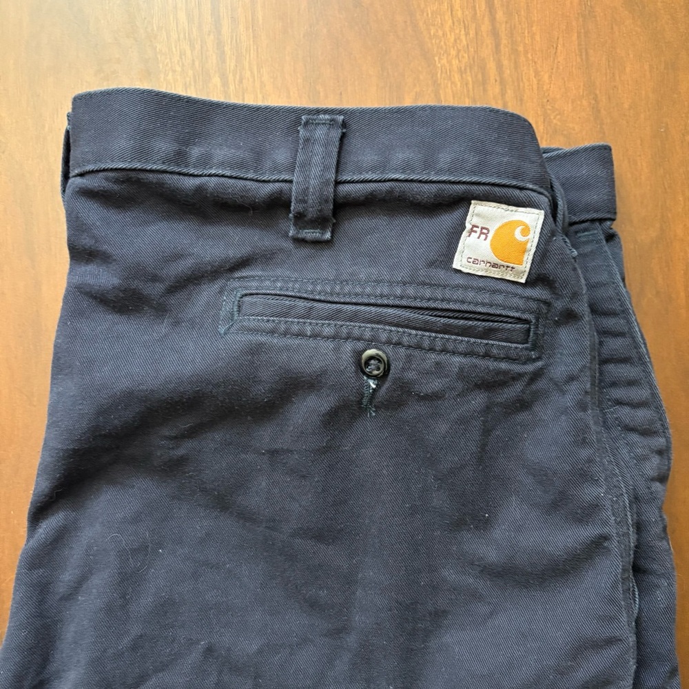 Carhartt Men's Fire Resistant Workwear Blue Twill Pants Men's Size 40"